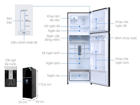 Tủ lạnh Electrolux 341 Lít Inverter ETB3740K-H
