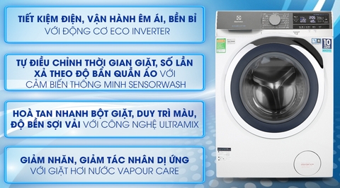 Máy giặt Electrolux 10kg Inverter EWF1023BEWA