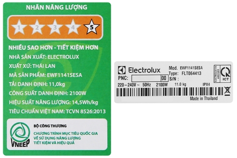 Máy giặt Electrolux 11kg Inverter EWF1141SESA