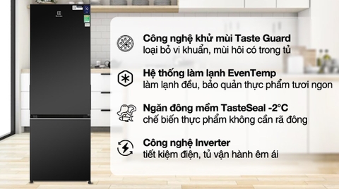 Tủ lạnh Electrolux 335 Lít Inverter EBB3702K-H