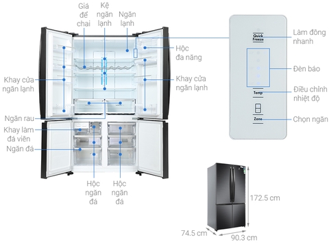 Tủ lạnh Electrolux 541 Lít Multi Door Inverter EQE6000A-B