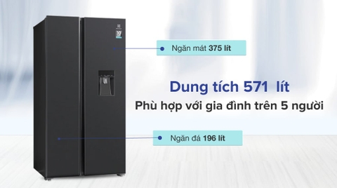 Tủ lạnh Electrolux 571 Lít Side By Side Inverter ESE6141A-BVN