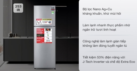 Tủ lạnh Sharp 271Lít SJ-X281E-SL