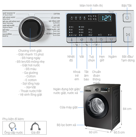 Máy giặt Samsung 8.5kg Inverter WW85T4040CX/SV