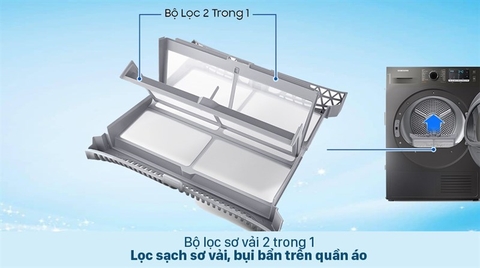 Máy sấy bơm nhiệt Samsung 9kg Inverter DV90TA240AX/SV