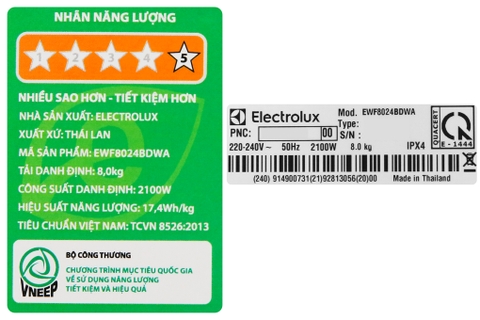 Máy giặt Electrolux 8kg Inverter EWF8024BDWA