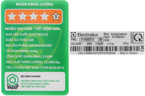 Máy giặt Electrolux 9kg Inverter EWF9024BDWB