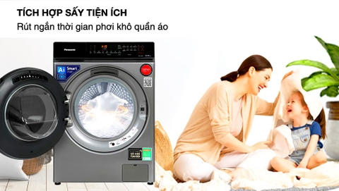 Máy giặt sấy Panasonic giặt 10.5kg sấy 2kg Inverter NA-V105FC1LV