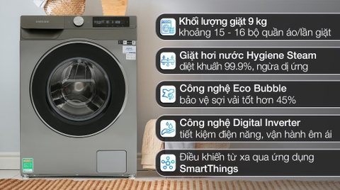 Máy giặt Samsung 9kg Inverter WW90T634DLN/SV