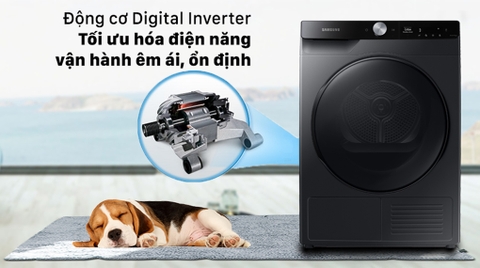 Máy sấy bơm nhiệt Samsung 9kg Inverter DV90T7240BB/SV