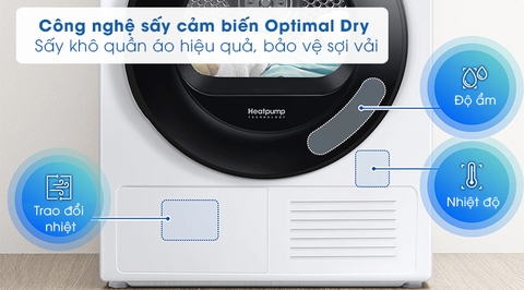 Máy sấy bơm nhiệt Samsung 9kg Inverter DV90TA240AE/SV