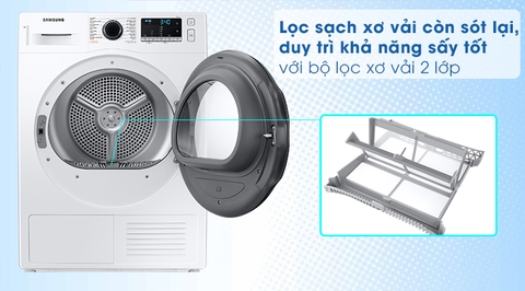 Máy sấy bơm nhiệt Samsung 9kg Inverter DV90TA240AE/SV