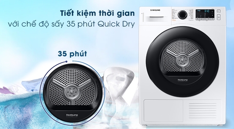 Máy sấy bơm nhiệt Samsung 9kg Inverter DV90TA240AE/SV