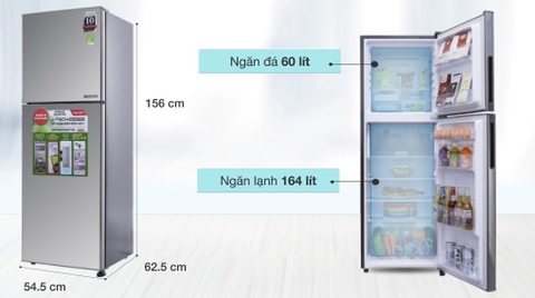 Tủ lạnh Sharp 224Lít Inverter SJ-X251E-SL