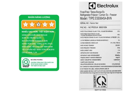 Tủ lạnh Electrolux 619 Lít Side By Side Inverter ESE6645A-BVN
