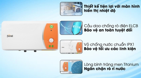 Bình nóng lạnh 20 lít Ferroli VERDI DE 20L
