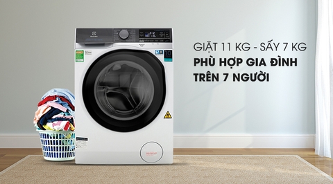 Máy giặt sấy Electrolux 11kg Inverter EWW1141AEWA