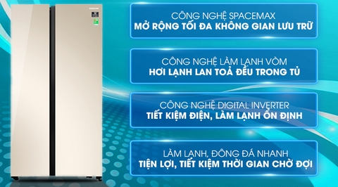 Tủ lạnh Samsung Inverter 647 lít RS62R50014G/SV