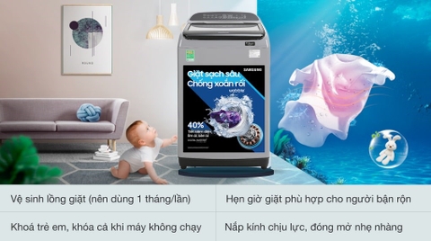 Máy giặt Samsung 9kg Inverter WA90T5260BY/SV
