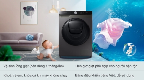 Máy giặt sấy Samsung giặt 9.5kg sấy 6kg Inverter WD95T754DBX/SV