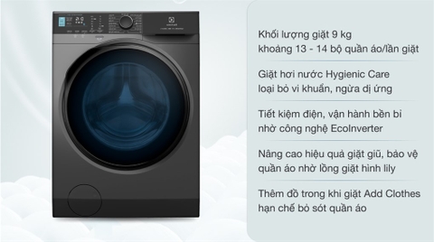Máy giặt Electrolux 9kg Inverter EWF9042R7SB