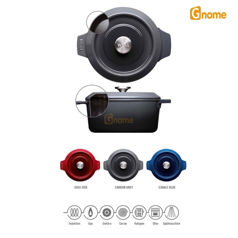 Bộ 2 nồi gang Woll 110CI010 Size 10cm Chili Red [Hàng Đức]