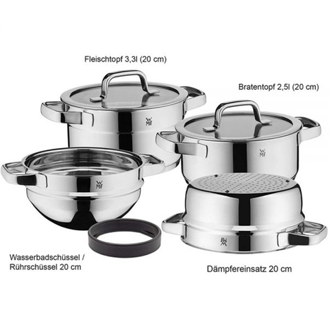 Bộ nồi xửng WMF Compact Cuisine Pot 4 món [Hàng Đức]
