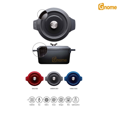 Nồi gang Woll Iron Pots 24cm Carbon Grey [Hàng Đức]