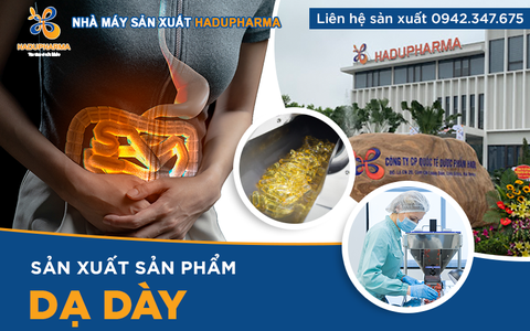 SẢN XUẤT TRỌN GÓI TPBVSK DẠ DÀY TẠI HADU PHARMA - HỖ TRỢ CẢI THIỆN HIỆU QUẢ MỌI VẤN ĐỀ BỆNH DẠ DÀY!