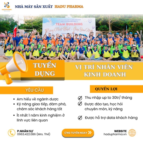 TUYỂN DỤNG NHÂN VIÊN KINH DOANH