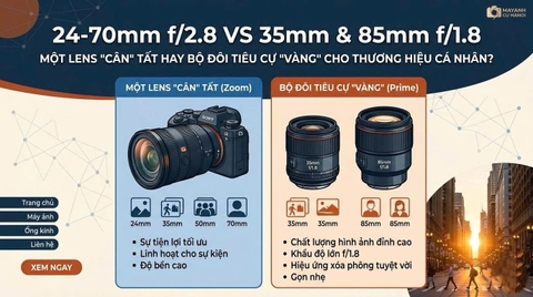 24-70mm f/2.8 vs 35mm & 85mm f/1.8: Một Lens 