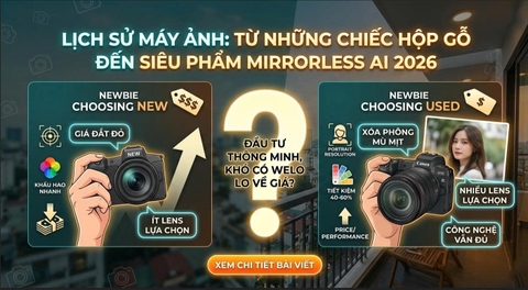 Lịch Sử Máy Ảnh: Từ Những Chiếc Hộp Gỗ Đến Siêu Phẩm Mirrorless AI 2026.