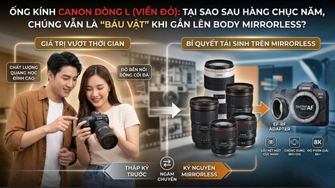 Ống Kính Canon Dòng L (Viền Đỏ): Tại Sao Sau Hàng Chục Năm, Chúng Vẫn Là "Báu Vật" Khi Gắn Lên Body Mirrorless?