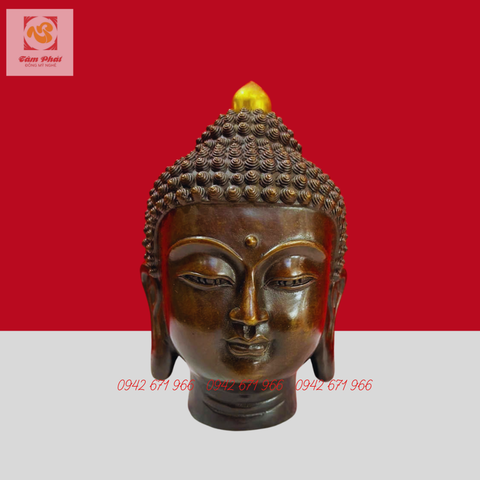 Tượng đầu phật bằng đồng - đầu tượng phật Thích Ca bằng đồng