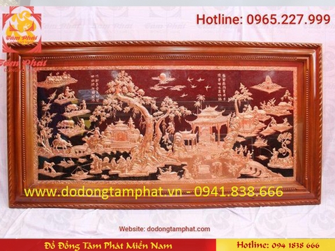 Tranh đồng quê bằng đồng đỏ dài 1m3