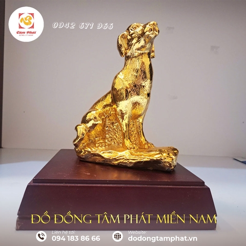Tượng chó mạ vàng - Tượng chó phong thủy