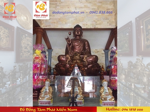 Tượng Phật Thích Ca niêm hoa vi tiếu bằng đồng nguyên chất