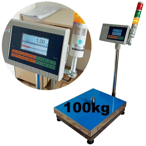 Cân Điện Tử Cảnh Báo Giới Hạn Đèn Còi 3 Màu 100kg HCT SL-100WHL