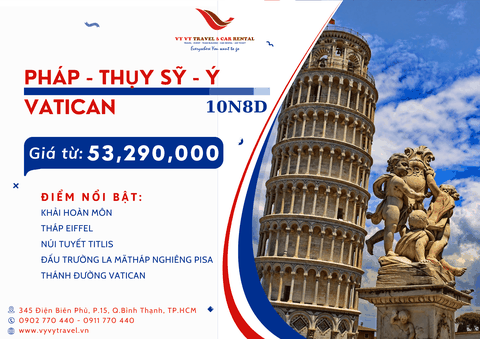 CHÂU ÂU 3 NƯỚC PHÁP - THỤY SĨ - Ý - VATICAN (NÚI TUYẾT TITLIS)