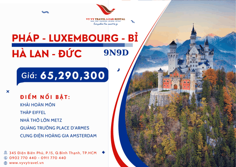 CHÂU ÂU 5 NƯỚC: PHÁP – LUXEMBOURG – BỈ – HÀ LAN – ĐỨC