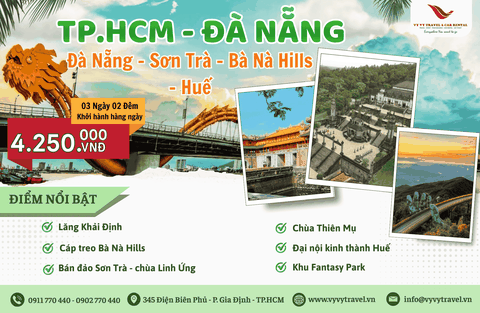 HCM- ĐÀ NẴNG – SƠN TRÀ – HỘI AN – BÀ NÀ HILLS – HUẾ 3N2D