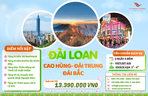 ĐÀI LOAN: CAO HÙNG - ĐÀI TRUNG - ĐÀI BẮC