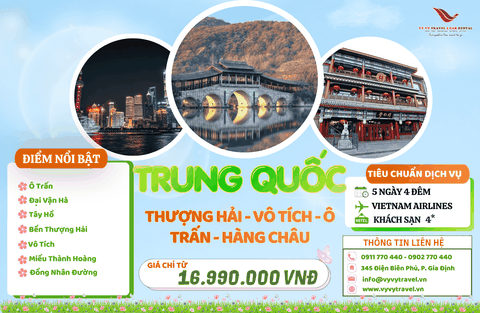TRUNG QUỐC: THƯỢNG HẢI - HÀNG CHÂU - TÔ CHÂU