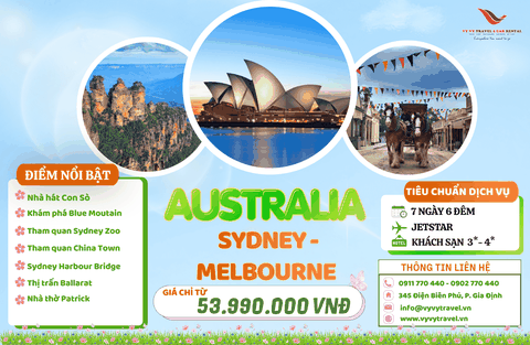 ÚC : SYDNEY- MELBOURNE 7N6D | BAY JETSTAR