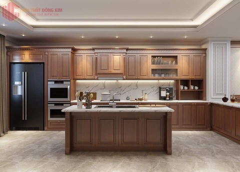 TỦ BẾP GÕ ĐỎ PACHY NHẬP KHẨU CAO CẤP