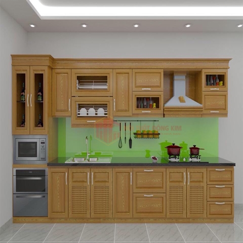 Tủ bếp gỗ sồi nga