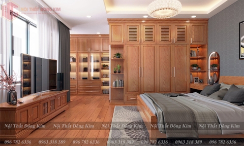 Tủ bếp gỗ sồi Mỹ TBSM 019