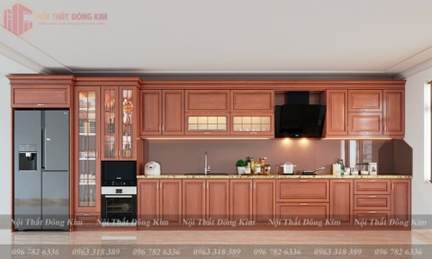 Tủ bếp gỗ gõ Đỏ TBGD 017