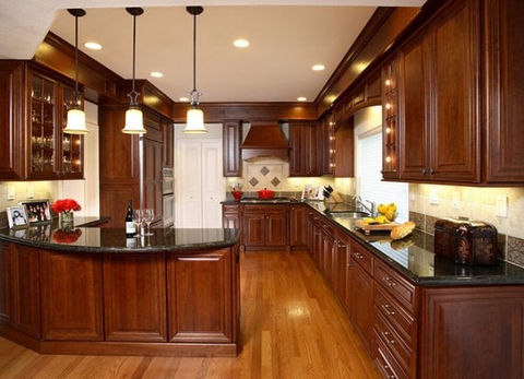 Tủ bếp gỗ giáng hương 02