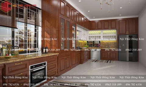 Tủ bếp gỗ sồi Mỹ TBSM 017